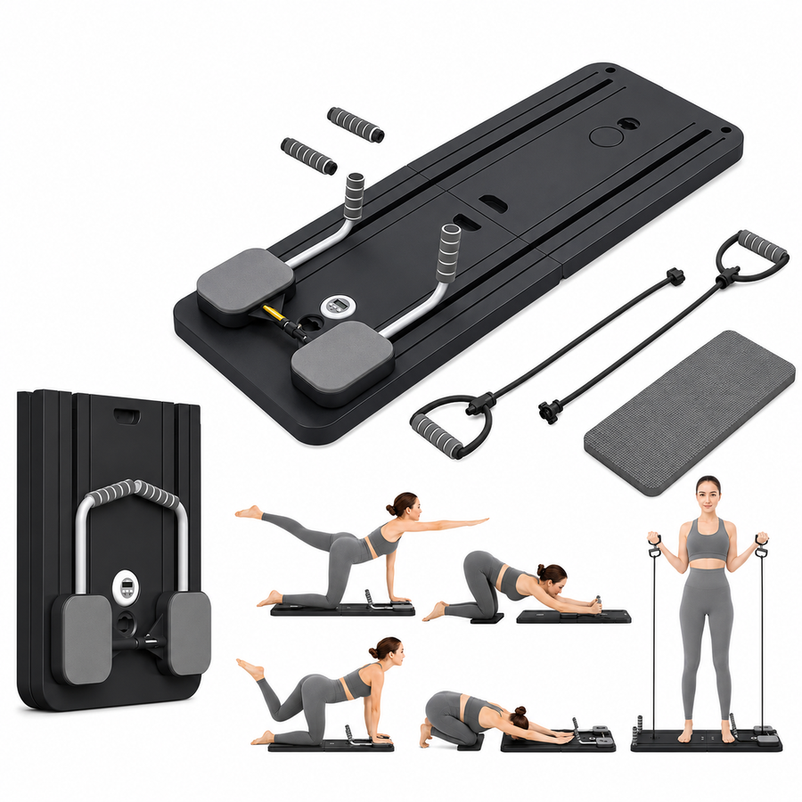 Çok Fonksiyonlu Egzersiz Aleti, Pilates Reformer, Direnç Bantlı, Ev Tipi Istasyon